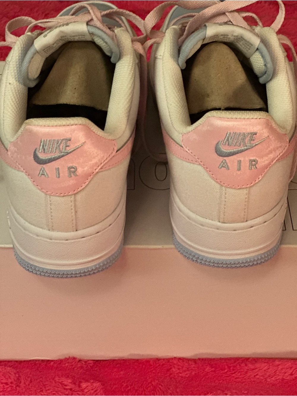 Nike Women's Low-Top Sneakers in Pale Pink & Light Blue - Picture 3 of 8